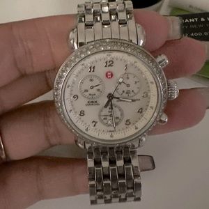 Michele CSX diamond bezel watch